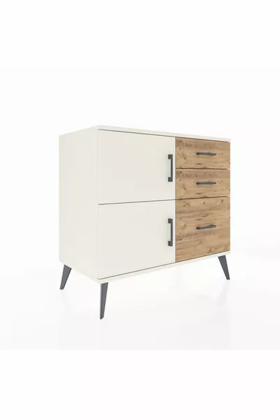 Hyperion Şifonyer Tek Raflı 3 Çekmeceli 2 Kapaklı  Aytaşı-Aytaşı/Çam