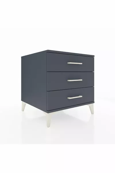 Comodino Kronos 3 Cassetti Antracite-Antracite