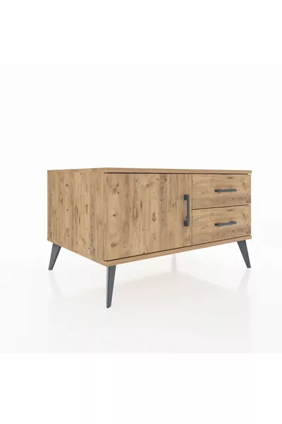 خزانة كرونوس بروف رف واحد، درجين، باب واحد، خشب الصنوبر