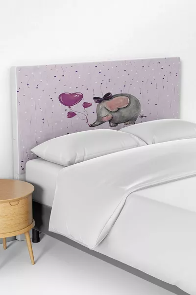 Elefantenmuster Kinderzimmer Bettkasten Kopfteilbezug