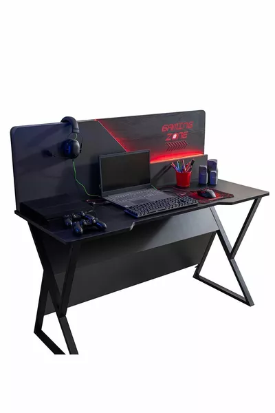 Camera da Letto Giovanile con LED per Gamer - Armadio a 2 Ante, Letto, Comodino, Scrivania, Cassettiera, Libreria