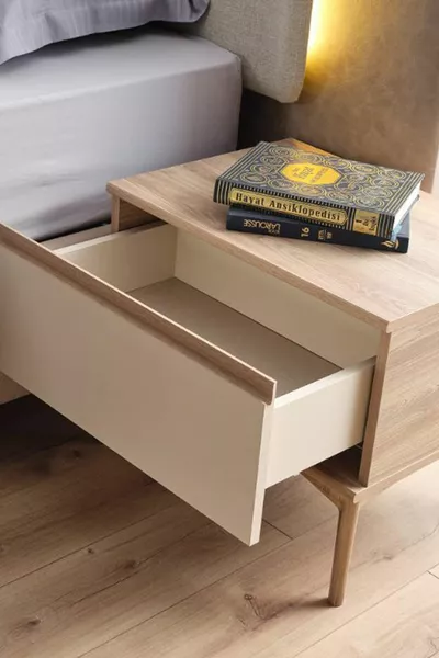 خزانة جانبية لغرفة نوم مزدوجة من بيين كومودين × 2 قطع