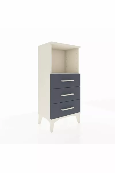 أرجس كومودين ذو رف واحد و3 أدراج، حجر القمر - أنثراسيت