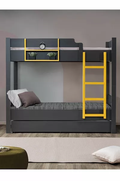 Mdf Profil Ranza , Asya Ayrılabilir Yavrulu Ranza 3 Adet Comfort Yatak