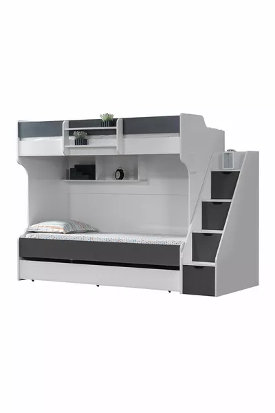 Кровать-чердак, Кровать-чердак с ящиком Кардем - Антрацит