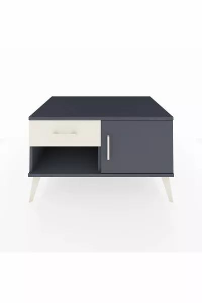 Kronos Dresser Single Shelf Single Drawer Single Door Anthracite-Anthracite/Driftwood