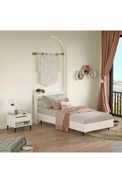 غرفة نوم شباب أوشن طقم من قطعتين أبيض -W