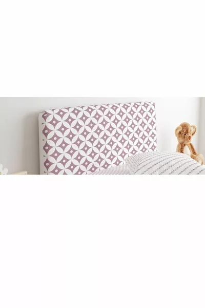 Bed Base Headboard Cover Youth Room Dust Pink Patterned Design