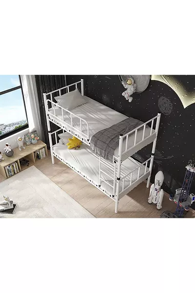 DZGN HOME ZAMBAK JONGENS KAMER METAALSTAPELBED EN BED - x CM