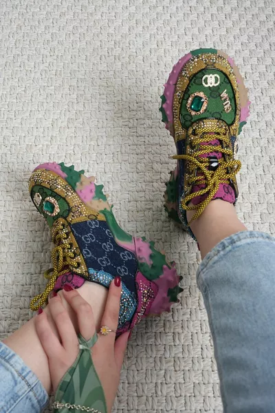 LUISA ORIGINAL GUJA SPECIAL SERIES STONE GEDETAILLEERDE DAMES SNEAKERS MARINEBLAUW