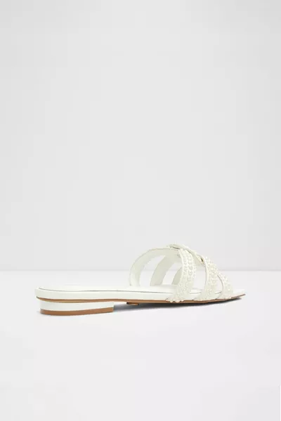 LILU - Бели дамски чехли за вечерна рокля