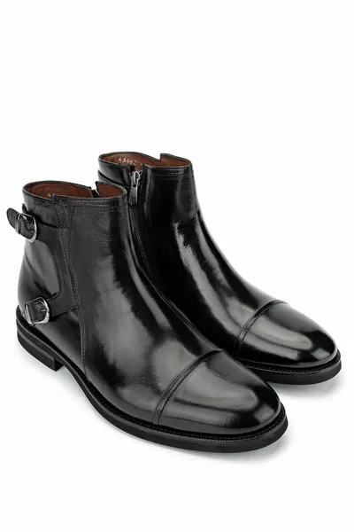 Мужские черные сапоги из натуральной кожи