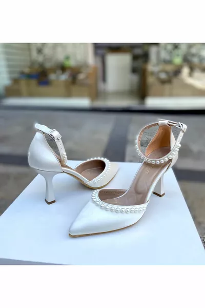 Perlmutt Satin perlmutt, 9 cm Absatz, 