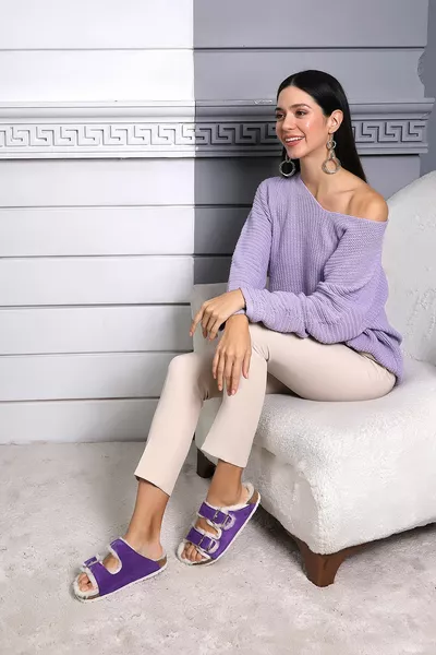 Milano Fur Cork Orthopedic Unjisex чехли