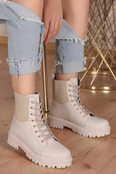 Feles Elasticated Women's Postal Boots BEIGE