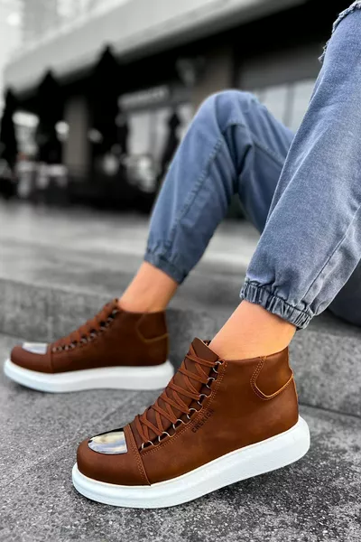  Roma Mirror Lace-Up Orthopedic Sole Casual Skin Men's Sport Postal Boots CBT Tan
