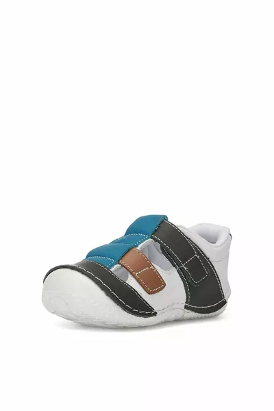 İlk Adım % Hakiki Deri  Beyaz Haki Ortopedik Comfort