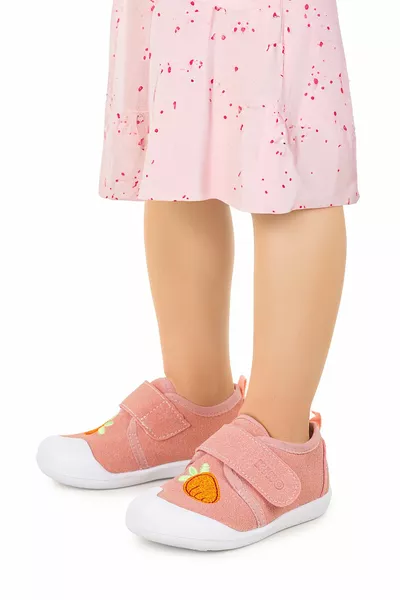 Karamazı Kids Strawberry Velcro Baby Girl First Step Panduf Shoes
