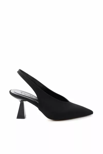 ماتي الأسود الساتان المرأة مساء اللباس أحذية 