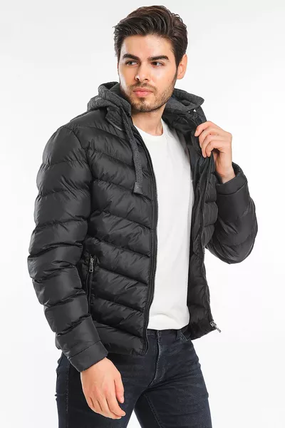 Manteau Noir Homme Head 
