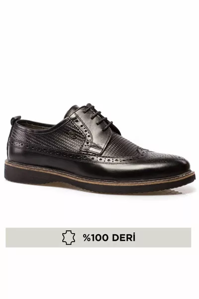 Genuine Leather Black Men's Classic Shoes 