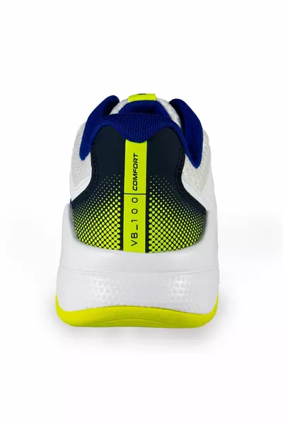 Волейболни обувки за възрастни - бяло / синьо / неоново жълто - комфорт