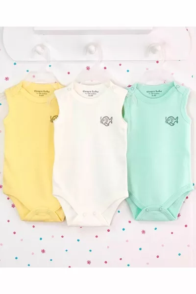 3 Pièces Mensuel Et Humide Coton Snap Body Filles Garçons Bébé Snap Badi