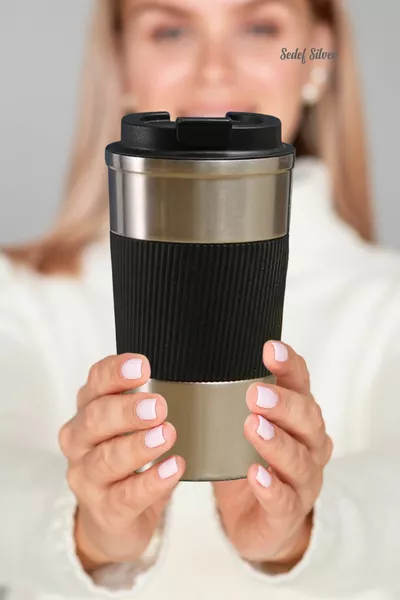  Водоустойчива стомана  мл Противоплъзгаща еластична термос чаша Чаша Кола Кафе Термос за чай 