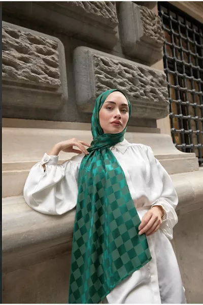 Dama Desen Pamuklu Jakar Şal