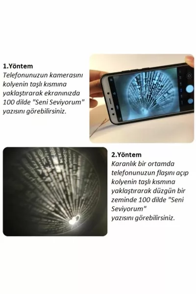 2 Pieces Magnetic Lover Necklace I Love You Writing Projection Lens Couple Necklace In  Languages