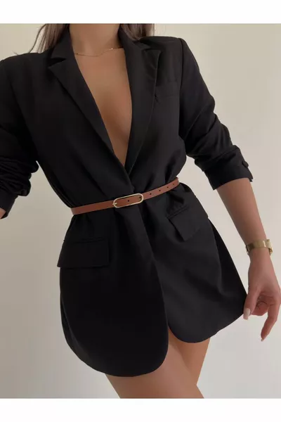 حزام نسائي رفيع مع مشبك عريض ، حزام سترة ، حزام فستان ، حزام قميص