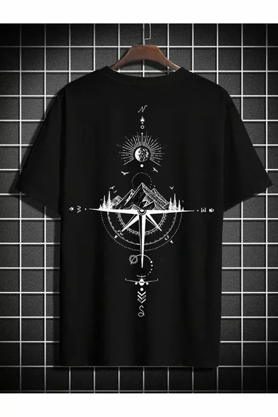 Bedrucktes Oversize-T-Shirt mit Rücken für Herren