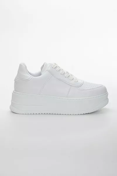 سنيكرز أبيض نعل عالي 5 سم سنيكرز