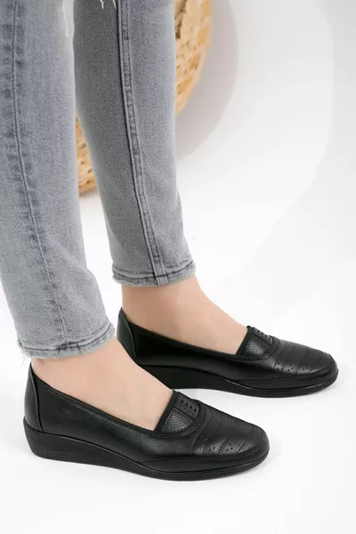 Dames Ayzen Zwart Klassieke Schoenen Orthopedische Moeder Schoenen Moeder Ballerina's Schoenen Casual Schoenen