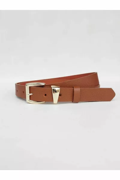 % естествена кожа Златна катарама Дамски тен колан