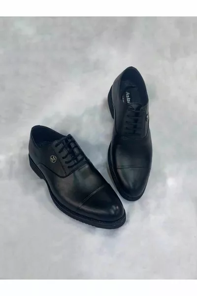 % ръчно изработена естествена кожа с обикновен модел матова черна обувка