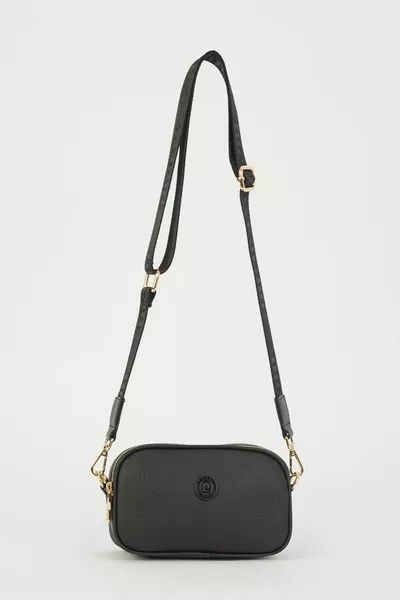 حقيبة كتف نسائية طباعة سوداء 