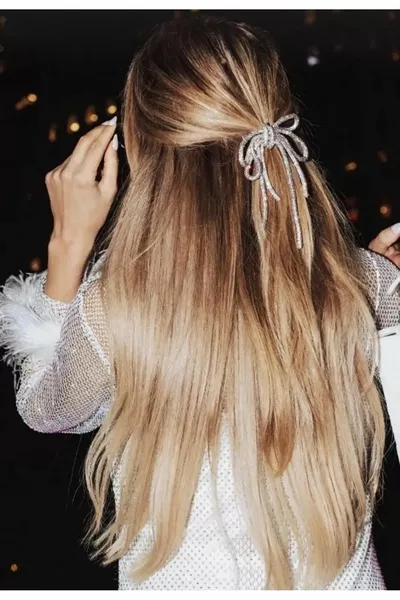 Women's Crystal Stone Bow Kingfisher Clasp