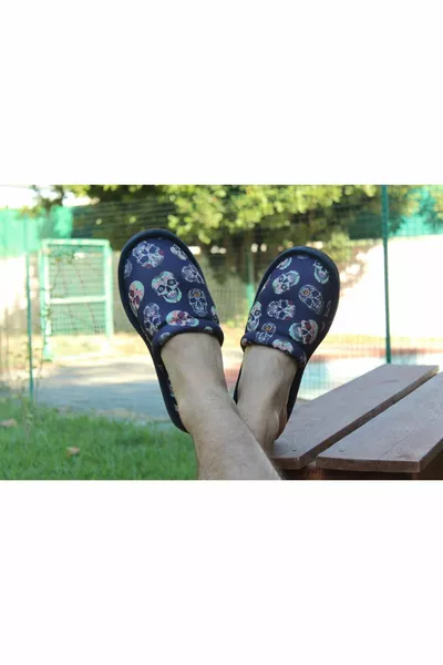 Pantofole da uomo con teschio fantasia con teschio fantasia da uomo