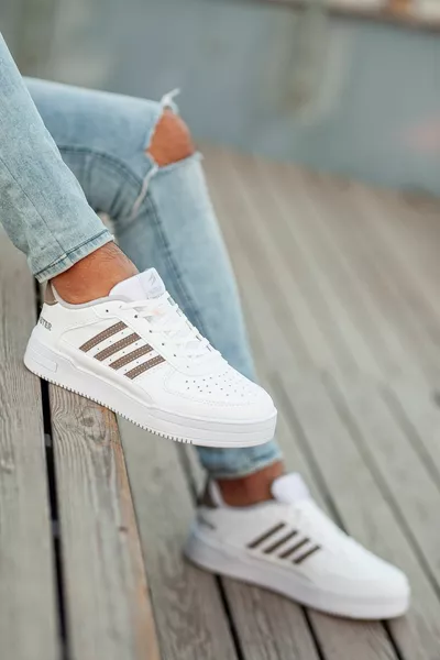 Erkek Beyaz Krep Günlük Konforlu Dayanıklı Hafif Yumuşak Taban Sneaker Casual Spor Ayakkabı