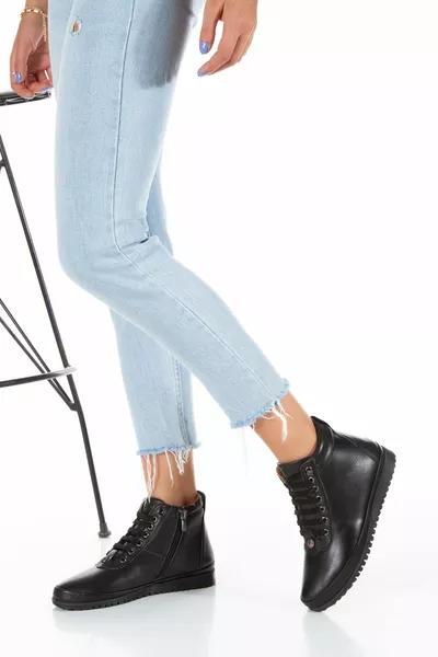 Bottes de sport décontractées en cuir véritable pour femmes