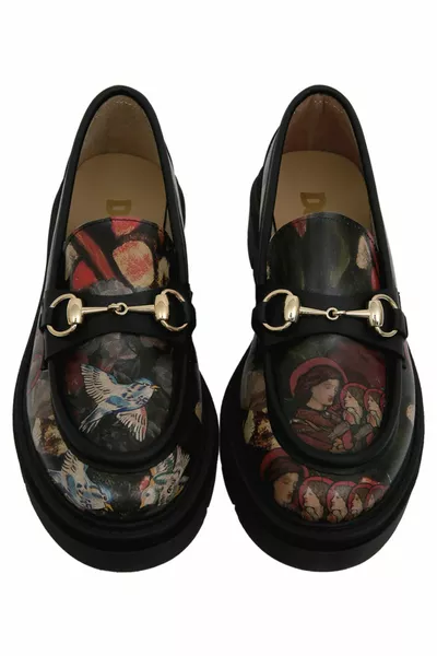 جلد نباتي نسائي أسود لوفر - تصميم انعكاس نقي