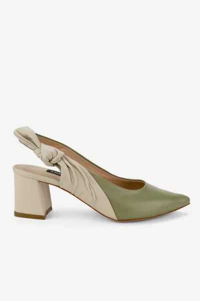 TACCHI DONNA VERDE BEIGE VERA PELLE TAGLIA TACCHI