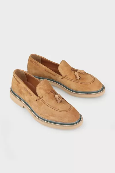 Tan Leather Men's Casual Shoes