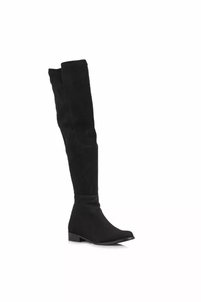 Големи дамски ботуши за лаптоп черен стреч размер 