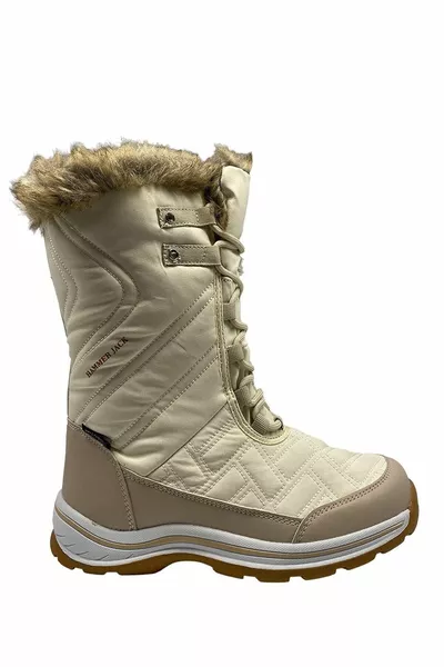 Bottes de neige imperméables beiges pour femmes -g Usoa