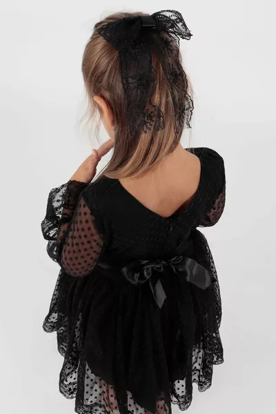 Enfants Filles Boucle Et Tulle Dentelle Tendance Robe De Soirée 