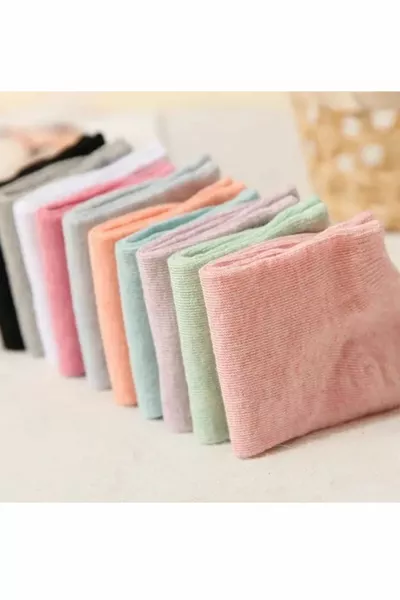 8 Çift Koton Karışık Renk Kadın Patik Çorap