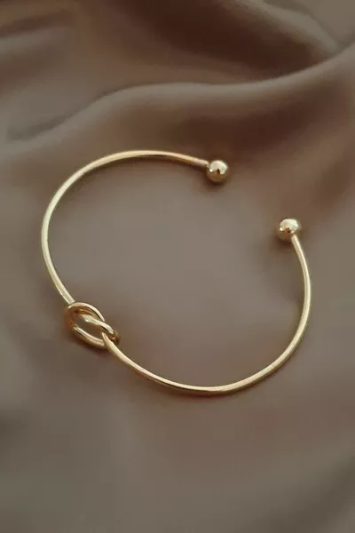 Femmes noeud d’or détail poignet réglable bracelet
