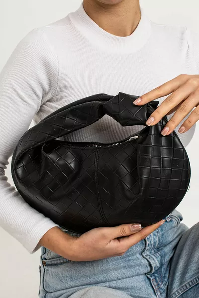 Плетеная сумка с узлом Черный